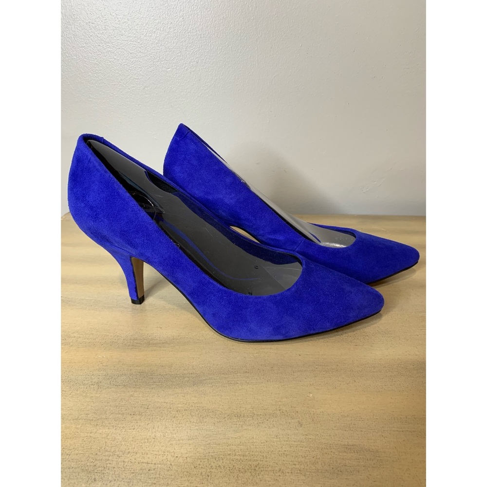 Aldo Bonomi Blue Heels Sz 8.5 Suede Leather shoes